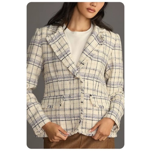 By Anthropologie Tweed Dickie Blazer sz m - Picture 5 of 7